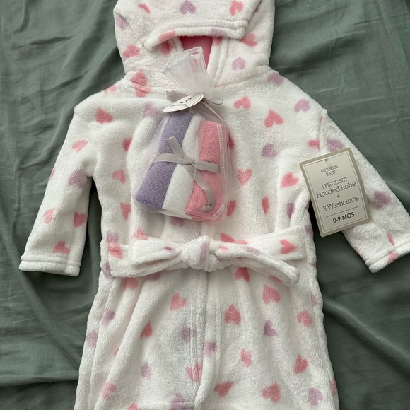 Modern Baby Other - Modern Baby Pink and Purple Heart Robe